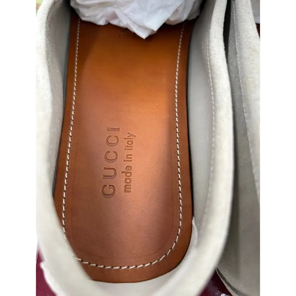 Men's Gucci suede GG embossed loafers size 12.5 fits 13 US made in Italy